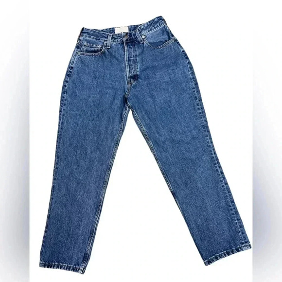 Everlane Denim - EVERLANE Womens Jeans Size 30 Medium Wash Straight Crop Curvy 90s Cheeky Button